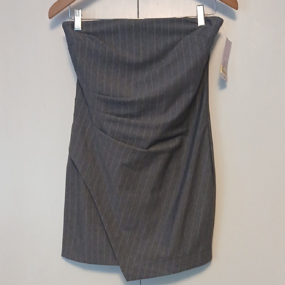 NWT Wild Fable Charcoal Pinstripe Pencil Halter Dress